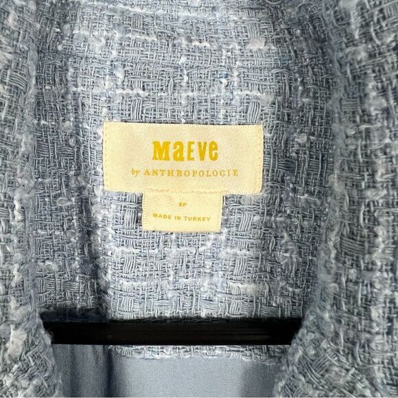 Anthropolgie Maeve Sleeveless Tweed Blazer Mini Dress Light Dress Size 8P - Picture 5 of 9